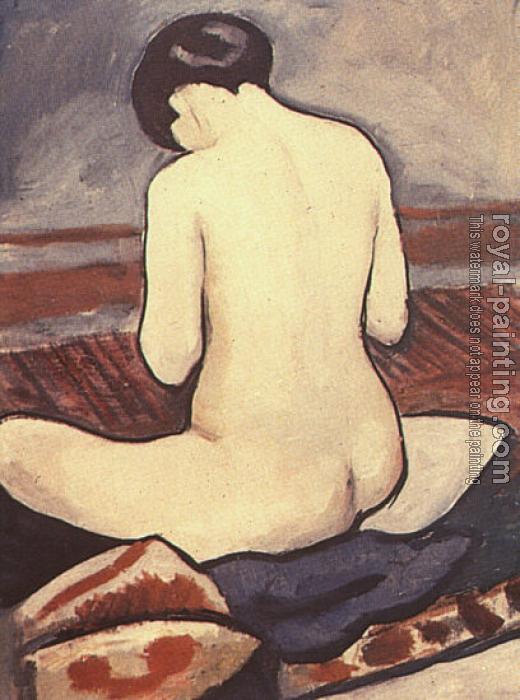 August Macke : Seated female with a pillow